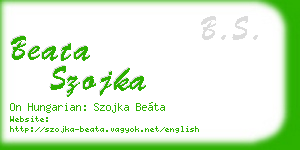 beata szojka business card